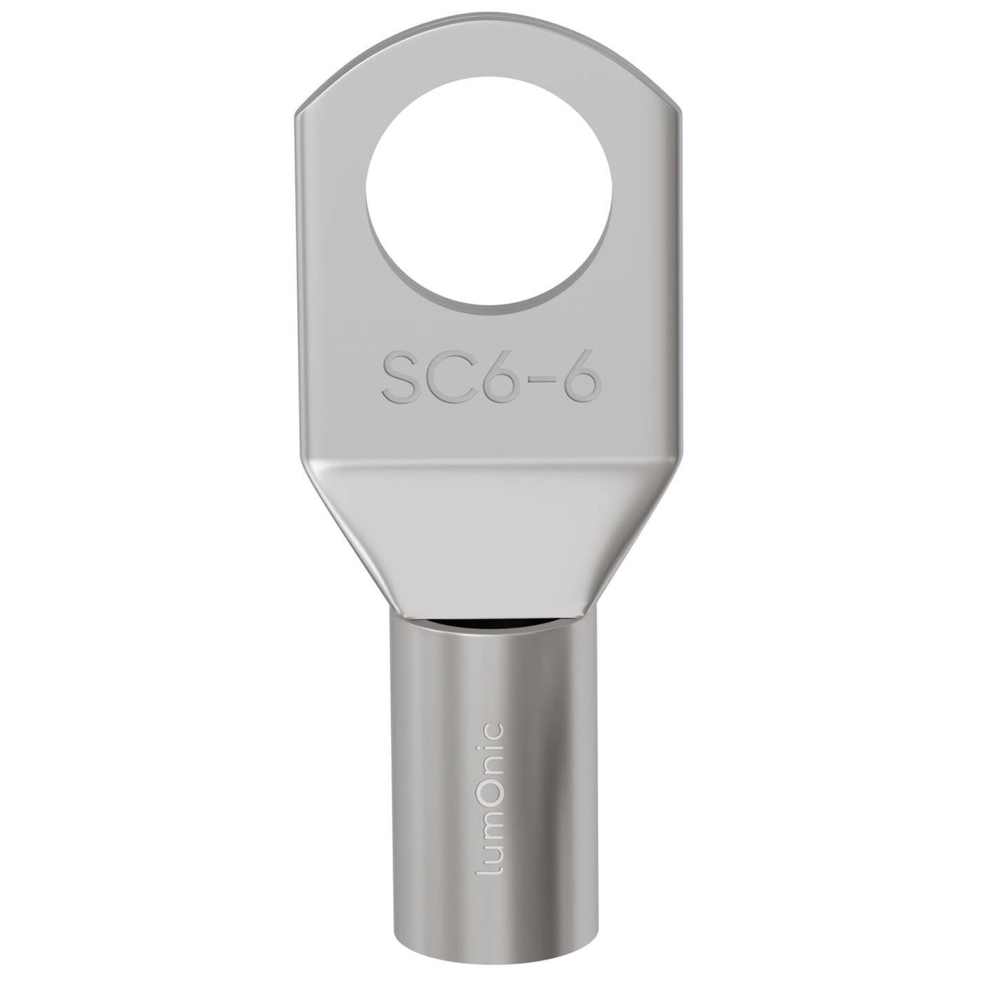 10x Tubular cable lug blank 6mm² Hole diameter M6 SC6-6 Ring lug Copper tinned