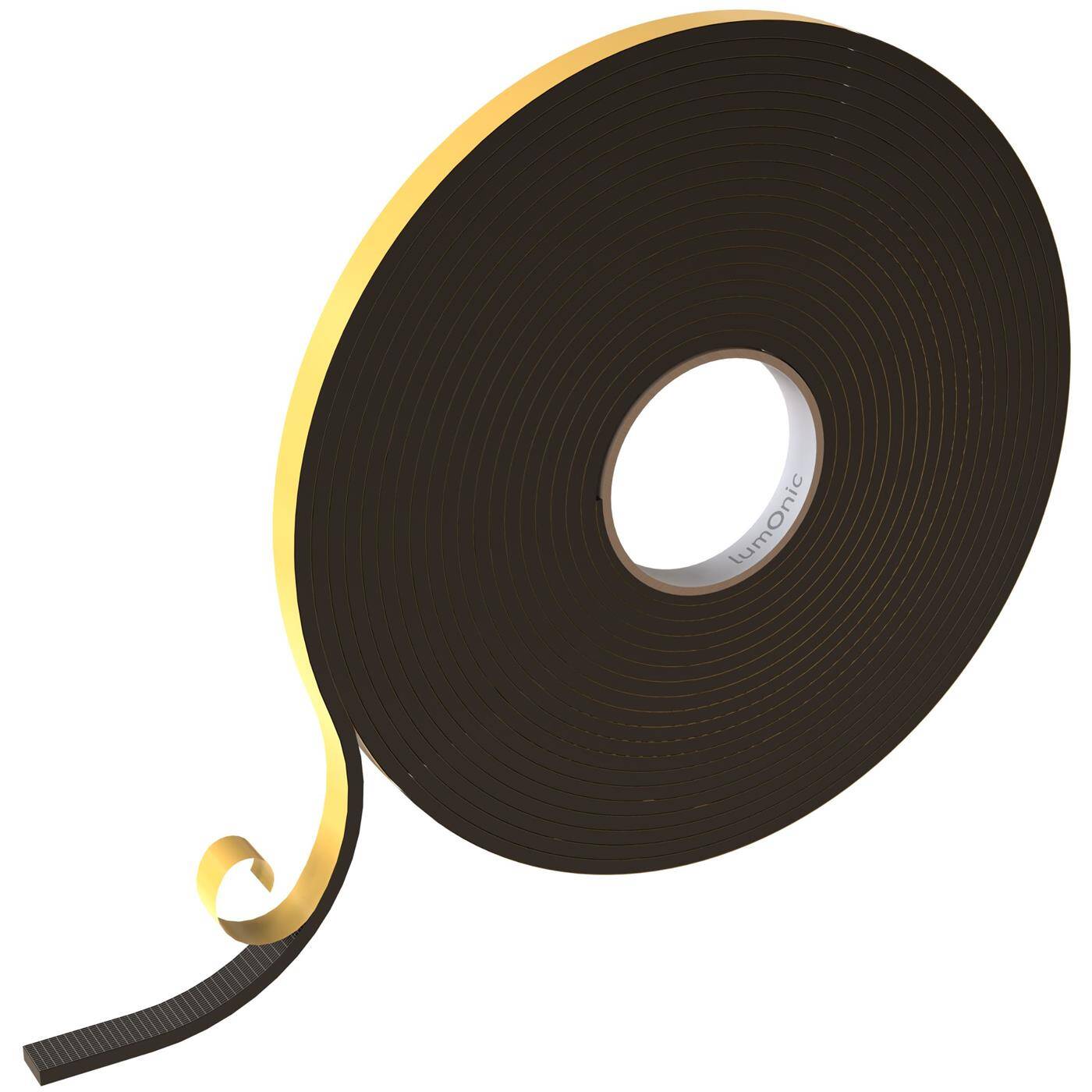 Lumonic 10m EPDM Dichtungsband Selbstklebend 15mm x 5mm | Moosgummi Dichtband für Fenster + Türen | Fensterdichtung, Türdichtung, Gummidichtung zum Kälteschutz