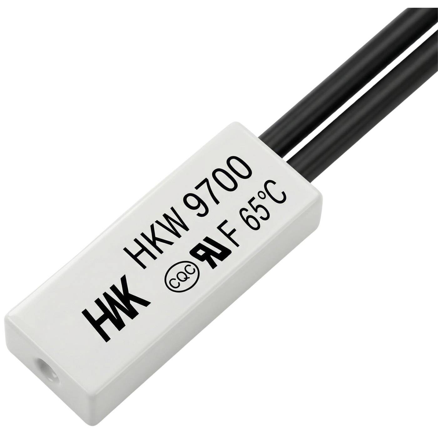 Thermal switch 65°C NC contact 250V 5A Cable Temperature switch thermostat HKW9700 Bimetal Thermal protection
