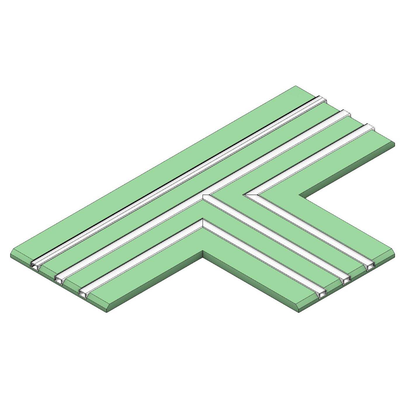 LED Drywall Panel T-Shape 3-track for 12mm Strip