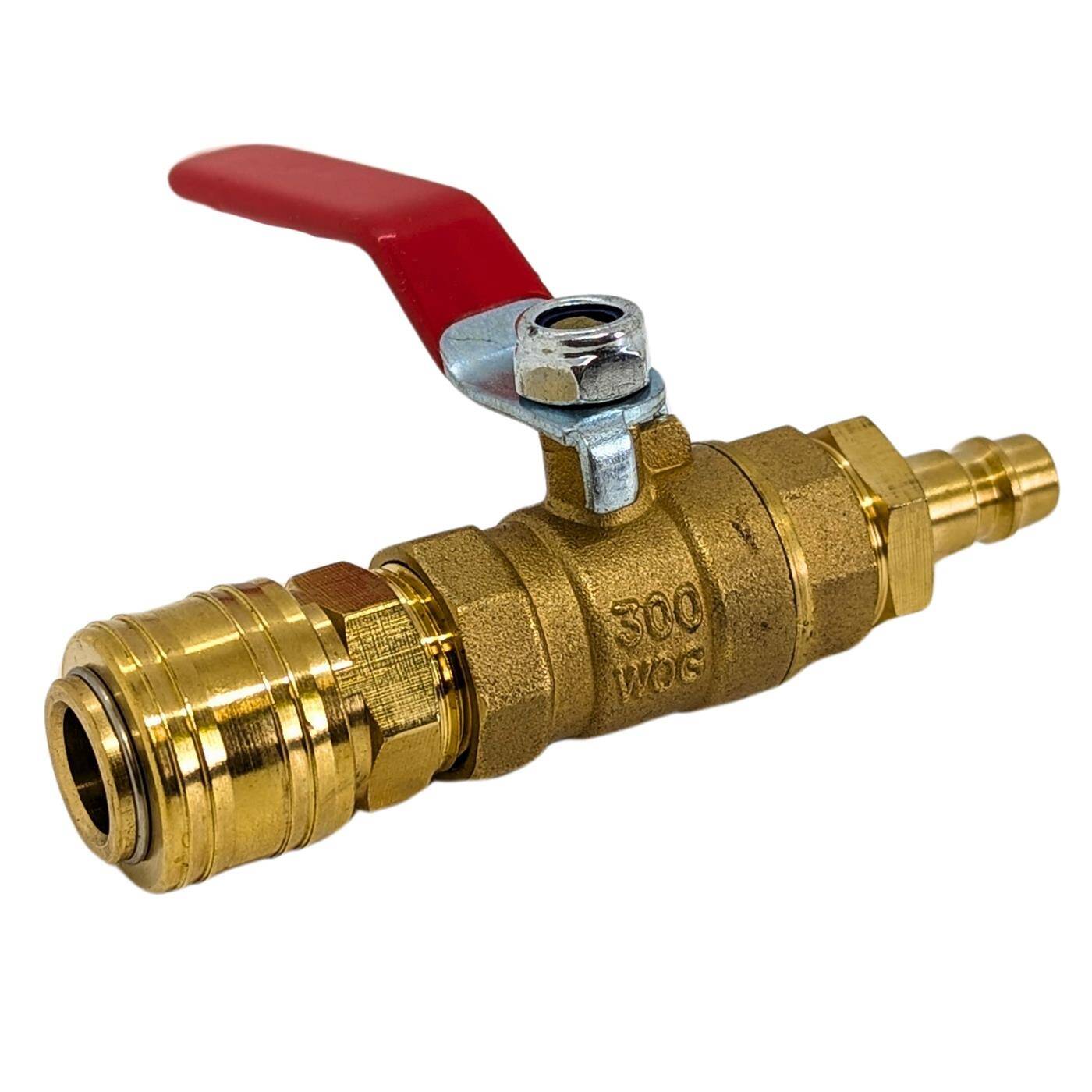 Ball valve 1/2 Customs with quick coupling and plug Corrosion-resistant brass Stopcock for compressed air Workshop Ball valve 1/2 Customs with quick coupling and plug Corrosion-resistant brass Stopcock for compressed air Workshop