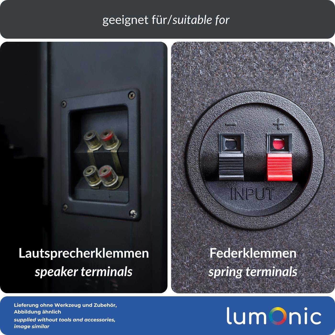 Lumonic Lautsprecherkabel 100m Schwarz  | 2x 0,75mm² CCA | HiFi Boxenkabel | Audio Rundkabel | Profi PA Installations- Audio- Rundkabel