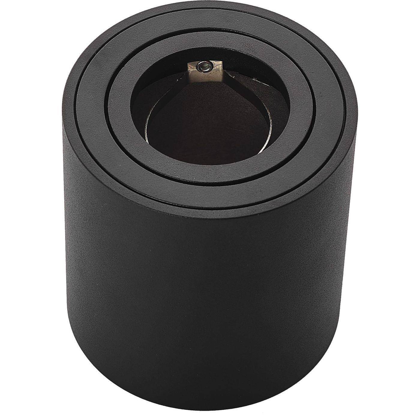 LED Surface mount frame Round 80x84mm Black Aluminium Swivelling Spot GU10 MR16