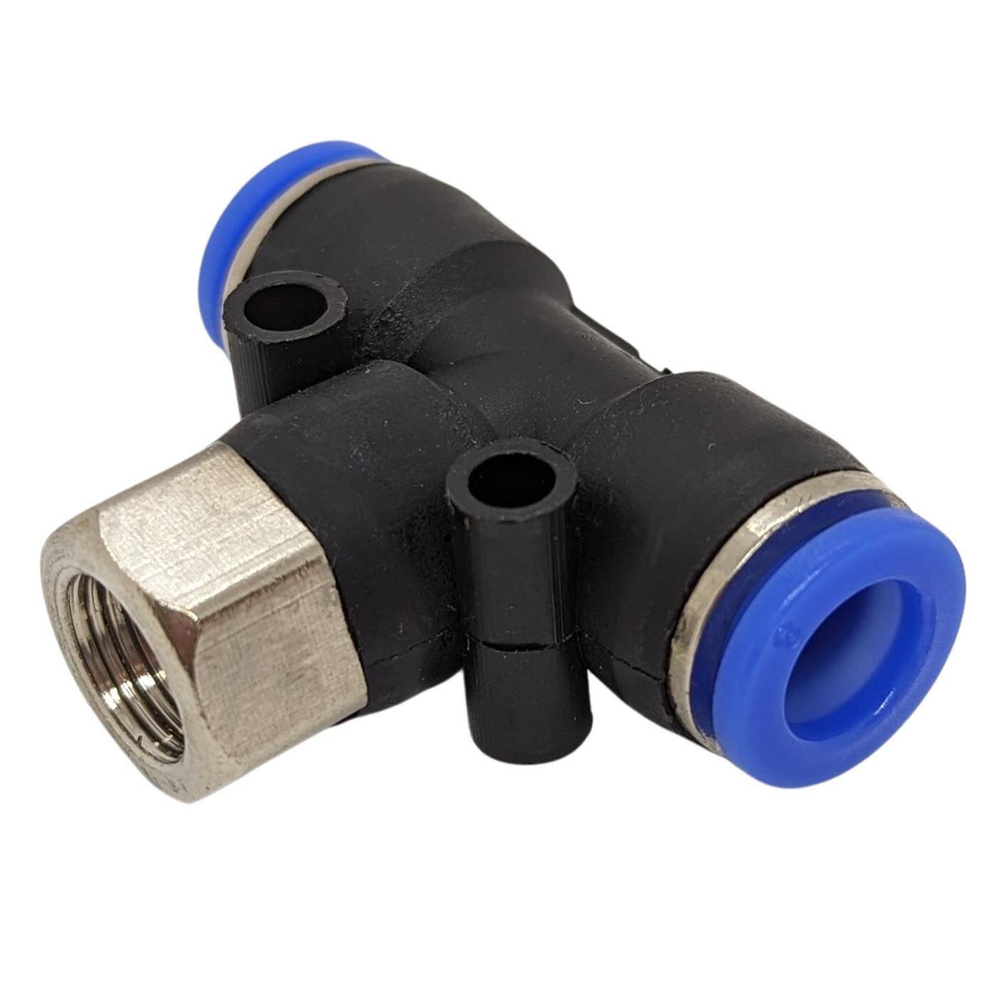 PU hose T-connector fitting with female thread 8mm*1/8inch T-piece Push-in Pneumatic plug connector T-distributor Compressed air