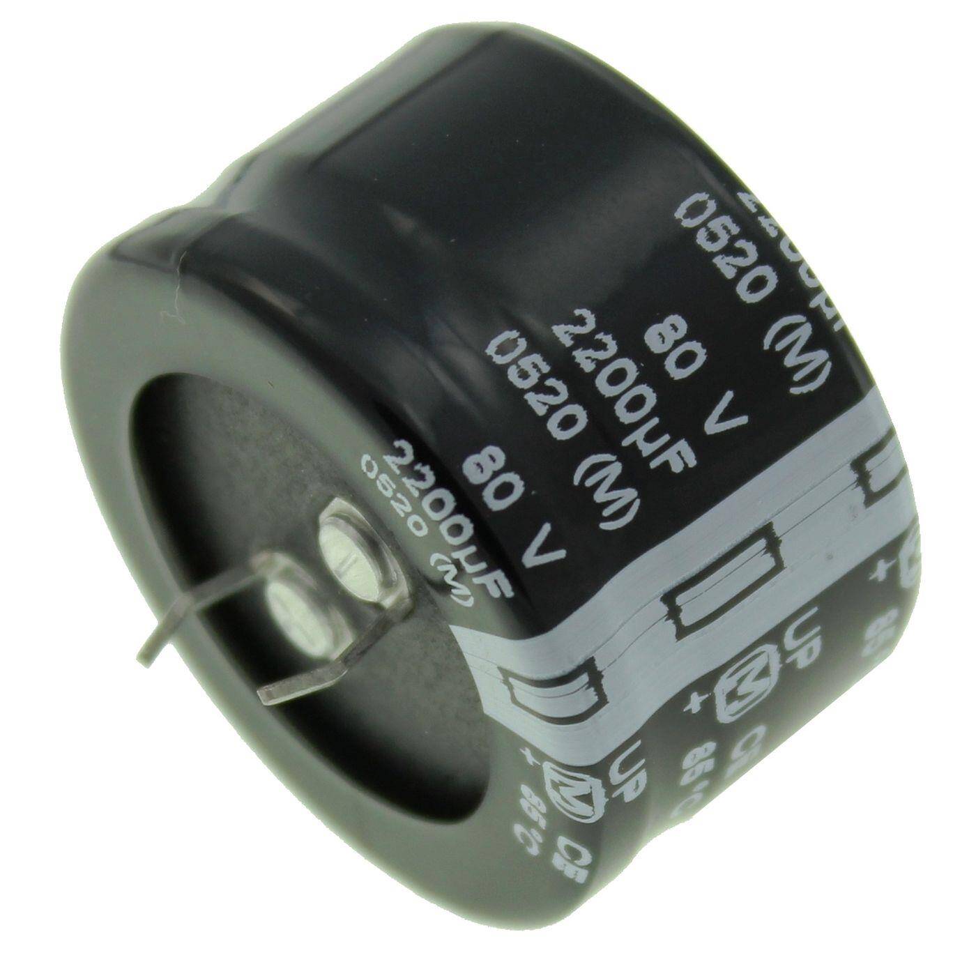 Snap-In Elko Kondensator 2200µF 80V | Elektrolytkondensator bis zu einer Temperatur von 85°C | 35x20mm | 2200uF ECOS1KP222EL Panasonic