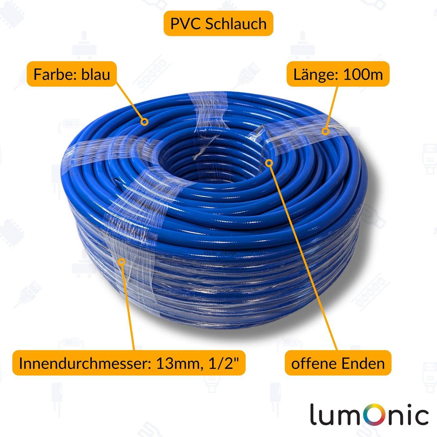 100m Druckluftschlauch 13mm Druckluft & Bewässerung Wasserschlauch PVC Schlauch bis 16 bar flexibel, abriebfest und gewebeverstärkt 100m Druckluftschlauch 13mm Druckluft & Bewässerung Wasserschlauch PVC Schlauch bis 16 bar flexibel, abriebfest und gewebeverstärkt