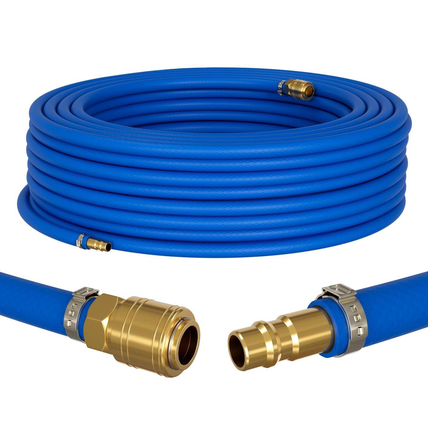 Lumonic 25m Compressed air hose with quick coupling I 13mm I ready-made I Flexible, abrasion-resistant and fabric-reinforced I PVC Compressed air extension I Can