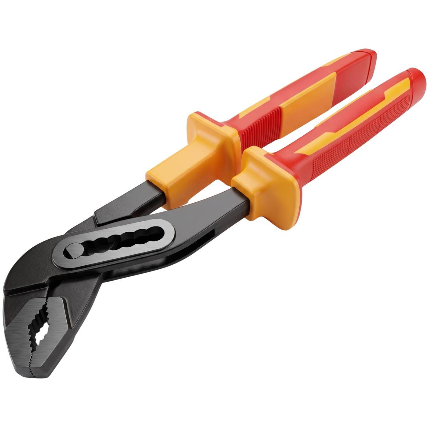 Lumonic VDE Water Pump Pliers 1000V, 250 mm - Box joint with locking nut, jaw opening up to 36 mm, 60CrV steel, for electrical and plumbing work