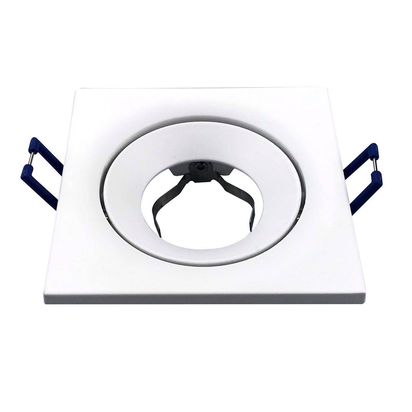 LED Einbaurahmen Quadratisch 90x90x28mm Weiß Aluminium Schwenkbar Spot GU10 MR16