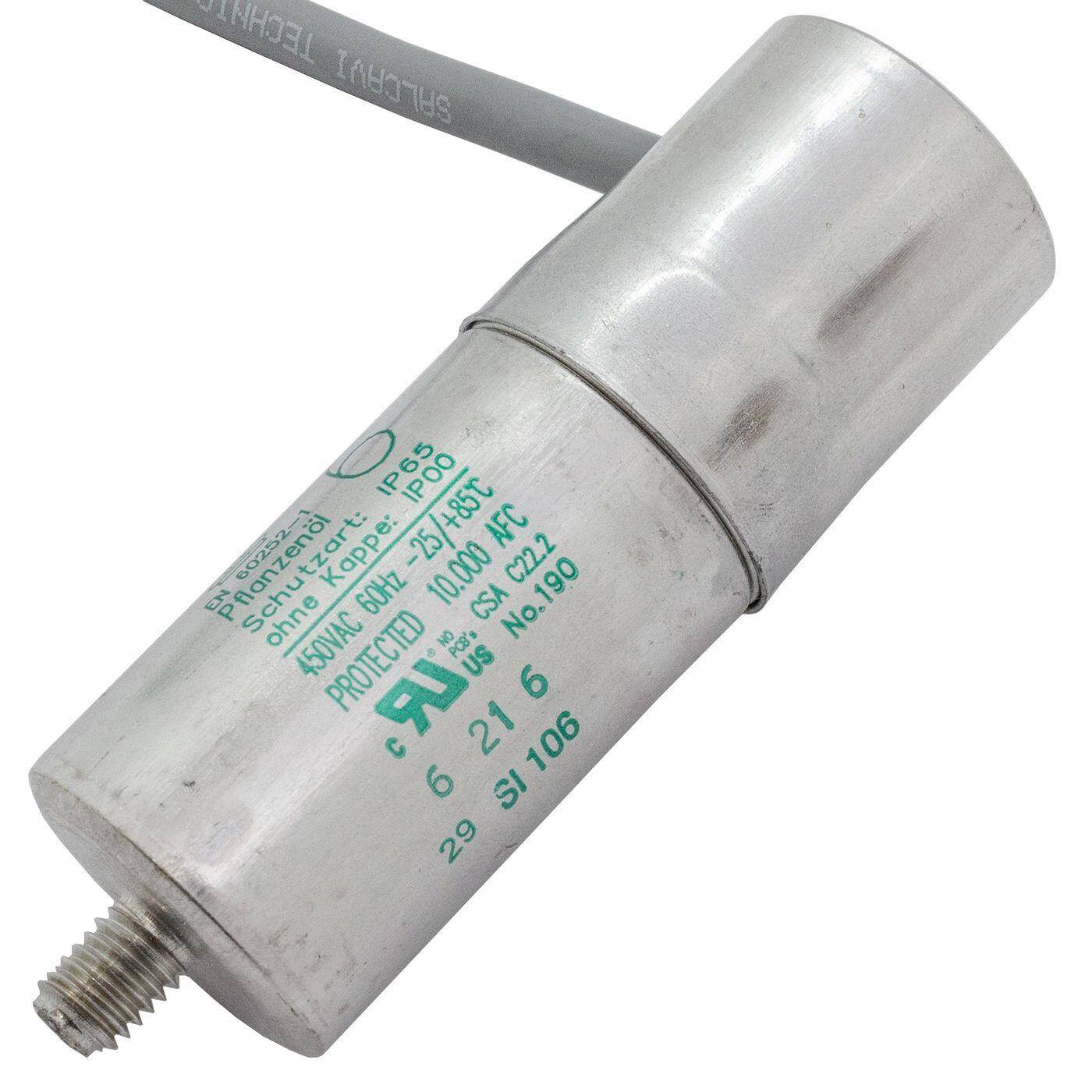 Lumonic Anlaufkondensator Hydra MKP-500 6-C inkl. Kabel 40cm | Motorkondensator 6µF 470V 30x85mm I Kondensator mit hochwertigem Metallgehäuse