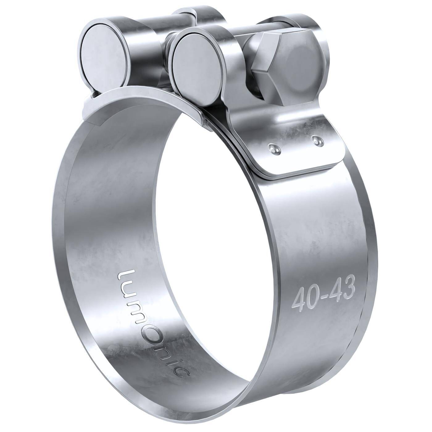 1x Lumonic Gelenkbolzenschelle 40-43mm  Auspuffschelle für Bau PKW LKW