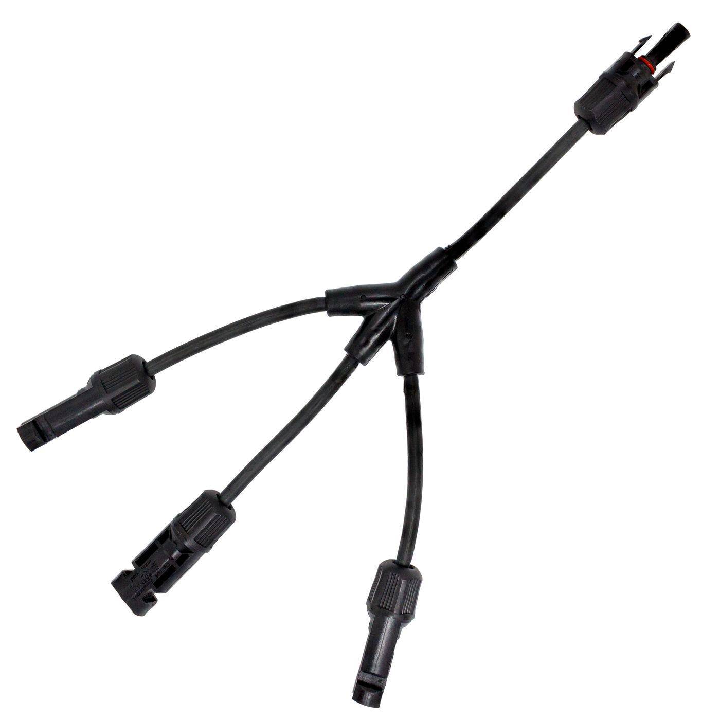 1 Paar Solar Y-Verteiler 3-fach mit 30cm Kabel Photovoltaik 1000V DC 30A IP67 -40...+125°C Stecker Buchse 1 Paar Solar Y-Verteiler 3-fach mit 30cm Kabel Photovoltaik 1000V DC 30A IP67 -40...+125°C Stecker Buchse