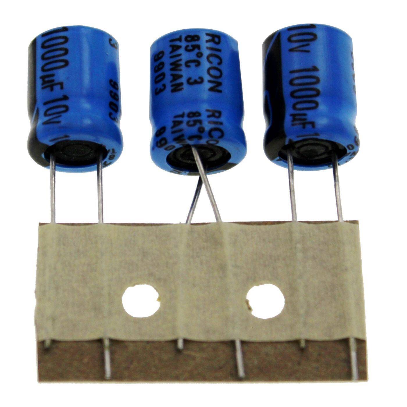Elko Kondensator Radial 1000µF 10V | Elektrolytkondensator bis zu einer Temperatur von 85°C | 10x12,5mm | 1000uF ER1012100010 Ricon