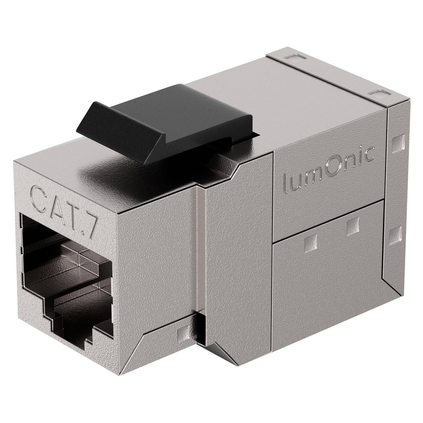 Lumonic RJ45 Kupplung CAT7 Keystone Snap-In | 10Gbit/s, geschirmt | Netzwerk Verlängerung | PoE | Keystone Modul | Ethernet Verbinder