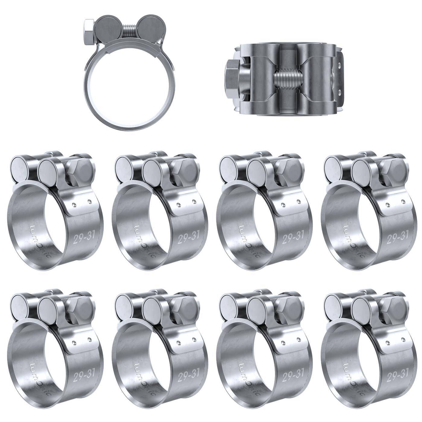 10x Lumonic Gelenkbolzenschelle 29-31mm  Auspuffschelle für Bau PKW LKW
