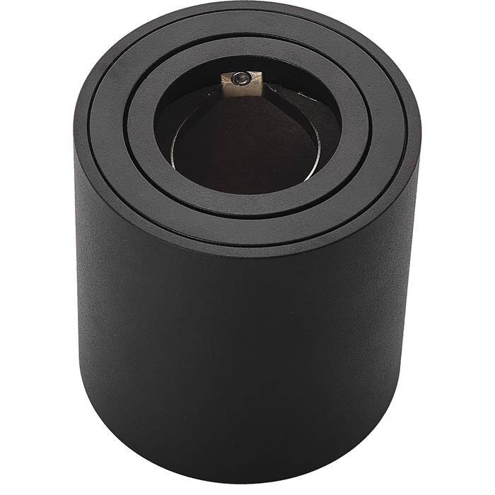 LED Aufbaurahmen Rund 80x84mm Schwarz Aluminium Schwenkbar Spot GU10 MR16