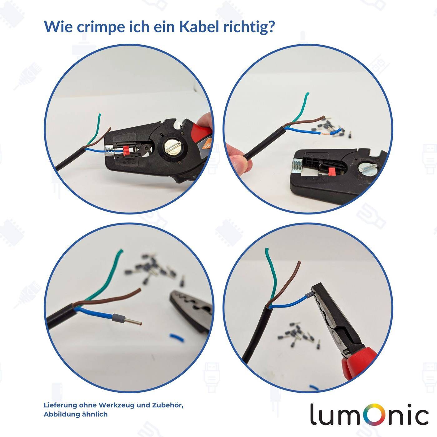 Insulated wire end ferrules set 0,5 bis 2,5mm² 600 parts Wire end ferrules assortment Ideal for electricians