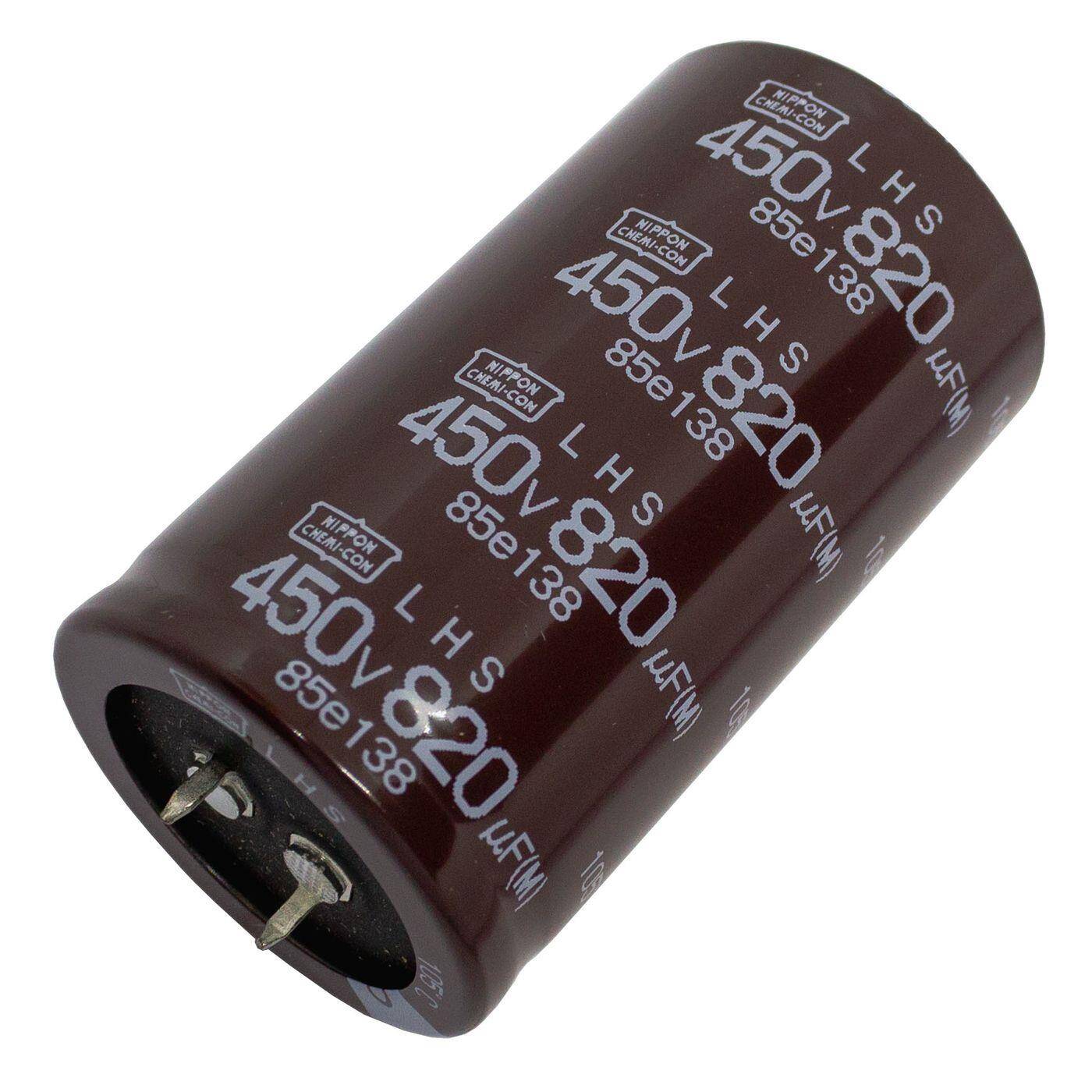Snap-In Elko Capacitor Radial 820µF 450V 105°C 35x60mm ELHS451VSN821MA60S 820uF Snap-In Elko Capacitor Radial 820µF 450V 105°C 35x60mm ELHS451VSN821MA60S 820uF