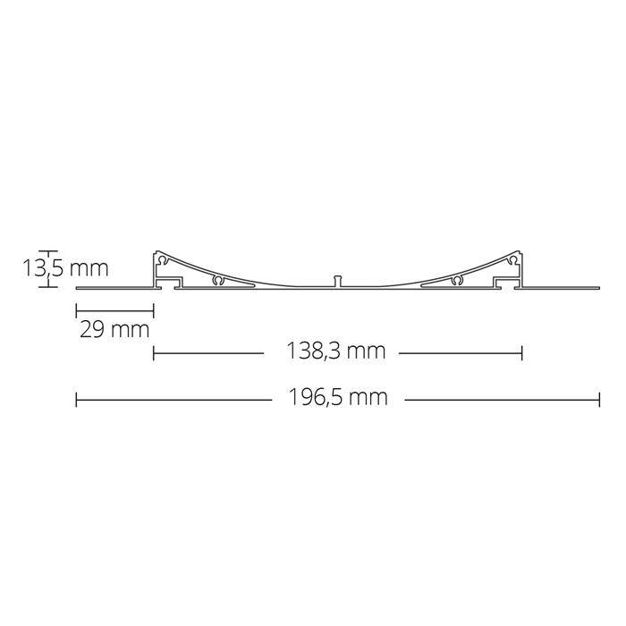 2m LED Profil TBP11 Weiß 19,5x14,8mm Aluminium Trockenbauprofil für 11mm LED Streifen