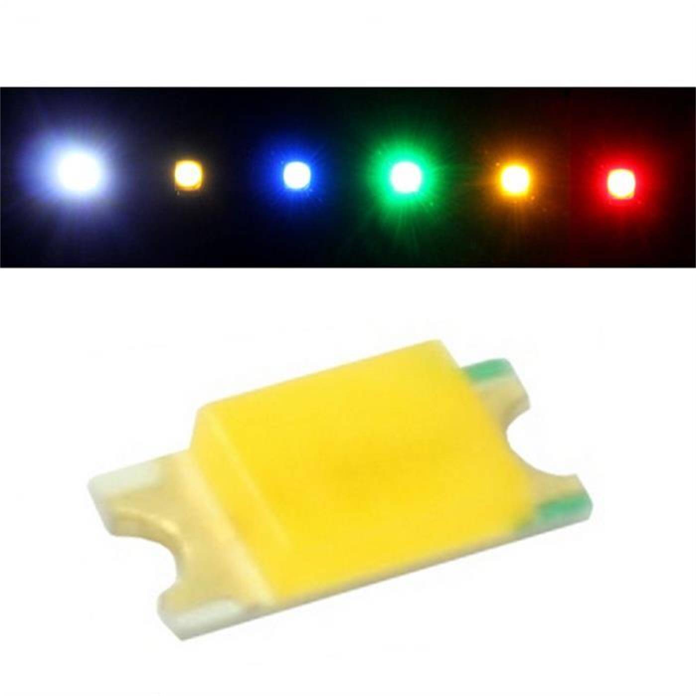 20x Superhelle LEDs SMD 0402 Warm Weiß 3000K 20mA 2,9V 70…90mcd 120° 1x0,5mm