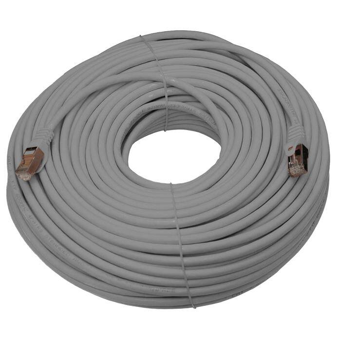 50m RJ-45 Netzwerkkabel Patchkabel CAT7 grau S/FTP Ethernet DSL LAN CAT.7