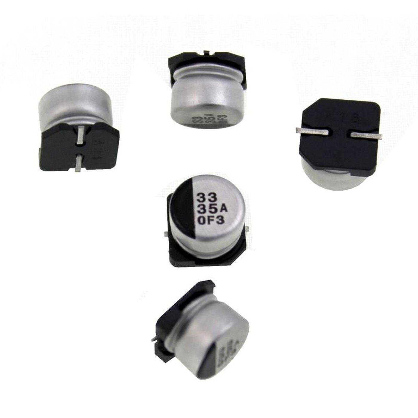 SMD Elko Kondensator 33µF 35V | Elektrolytkondensator bis zu einer Temperatur von 85°C | 8x6,2mm | 33uF ECEV1VA330P Panasonic
