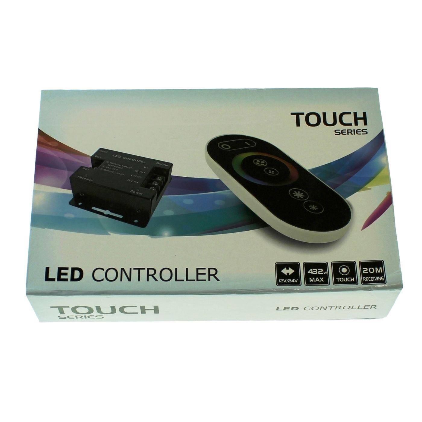 RGB LED Touch RF 6Key Controller schwarz 12...24V 144W RGB; 4-Pin