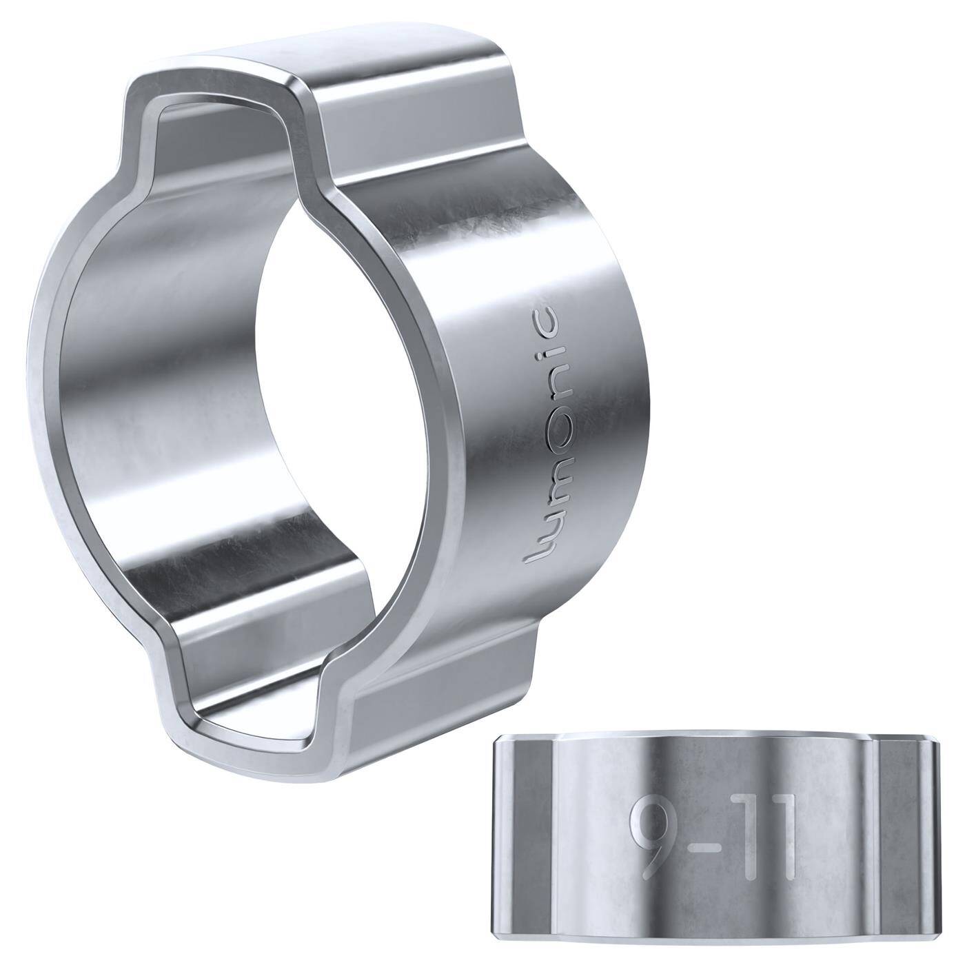 2x 2-Ohr-Schelle 9-11mm Stahl Verzinkt Zweiohrschelle Schlauchschelle für Druckluft, Rohrsysteme, Garten, KFZ