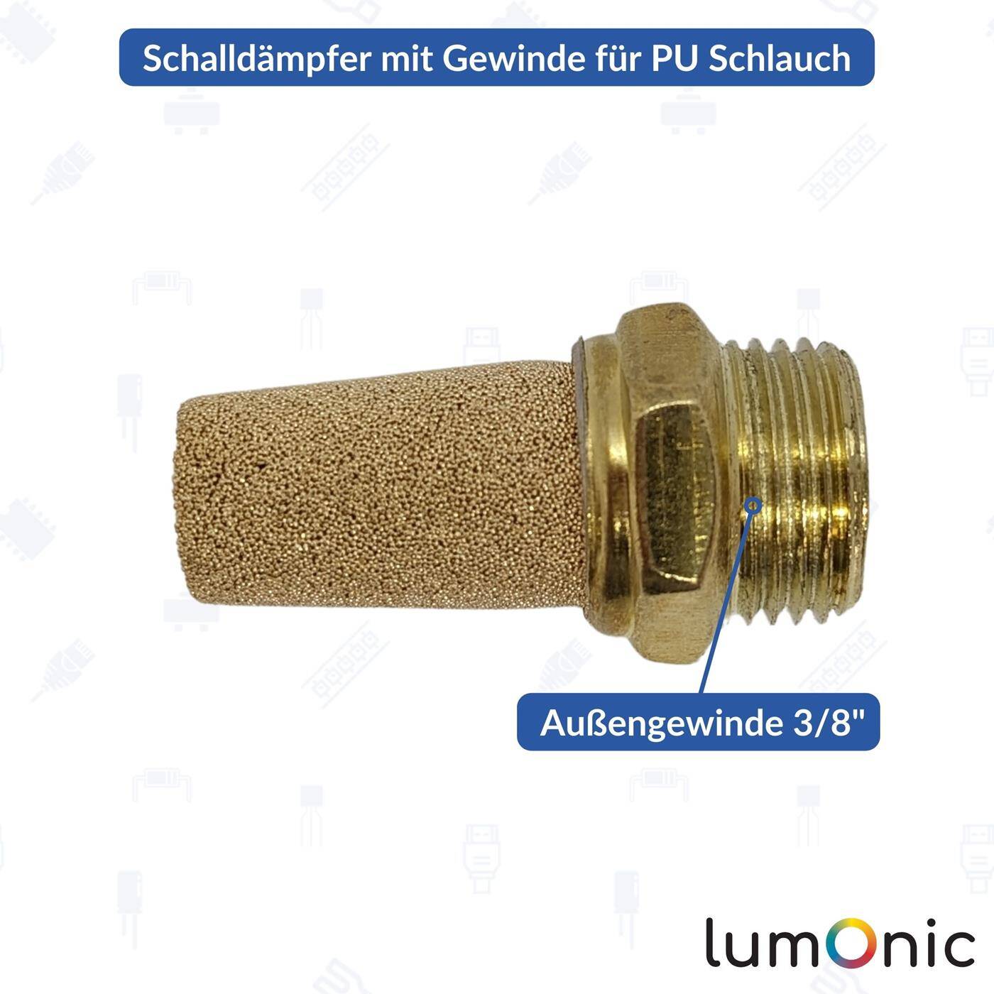 PU hose silencer with thread 3/8" Air silencer Pneumatic silencer Compressed air silencer Compressed air