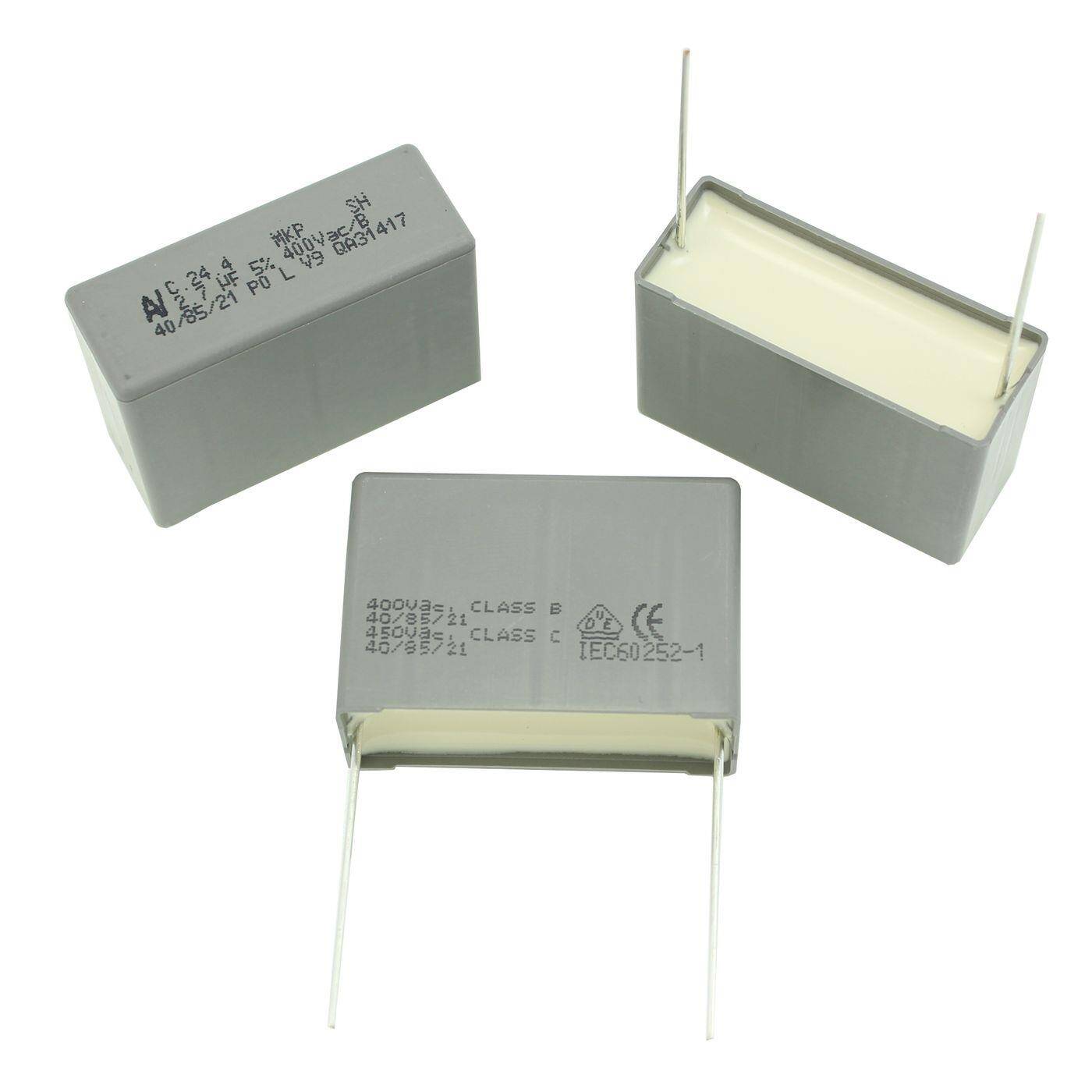 Arcotronics MKP Folien Kondensator | 2,7µF 400V AC I 2-Pin Anschluss I 2-Pin I 2,7uF, 2700nF I Kondensator gegen Flackern | für Haushaltsgeräte, Elektrowerkzeuge, Gebäudetechnik, Industrieanwendungen, LED