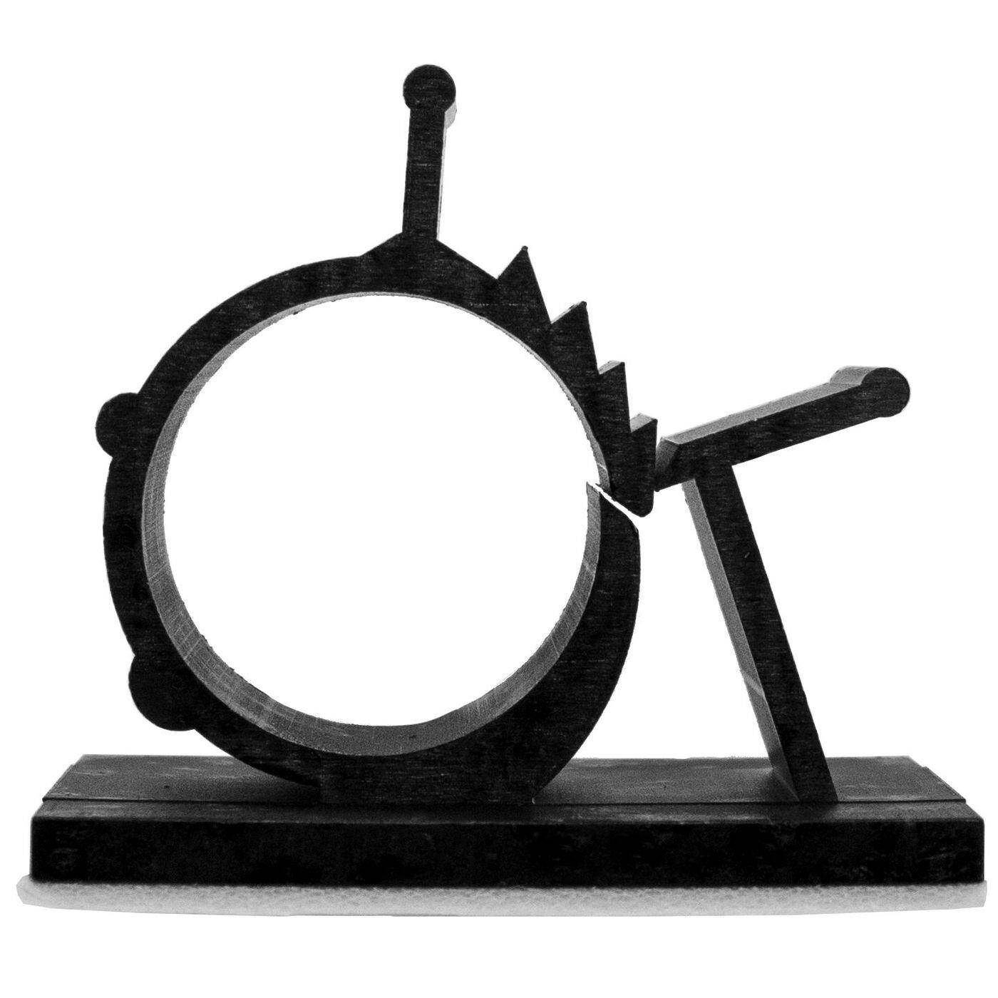 50x einstellbare Kabelschelle 7,9-10,3mm schwarz mit Klebesockel 25x19mm Kabelklemme