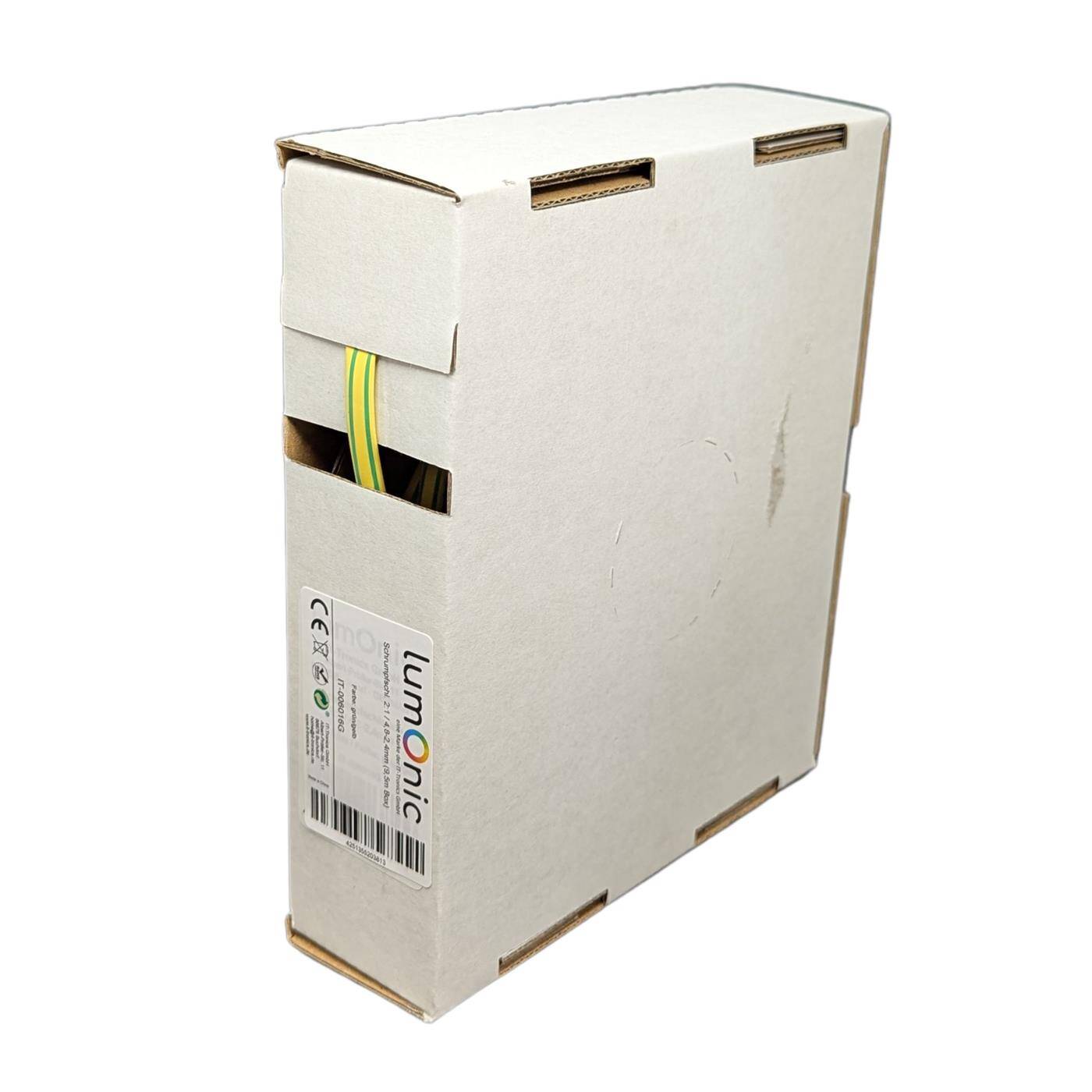 9,5m Heat shrink tubing Box 2:1 4,8 -> 2,4mm Green Yellow