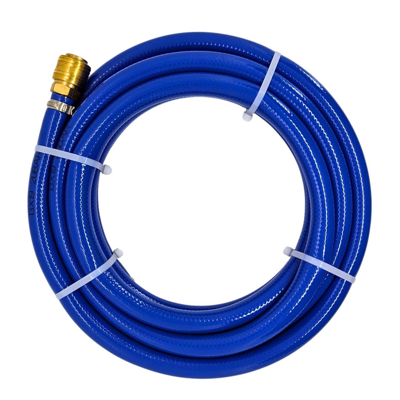 5m Druckluftschlauch mit Schnellkupplung 13mm PVC Druckluftverlängerung Dose & Stecker fertig konfektioniert flexibel, abriebfest und gewebeverstärkt