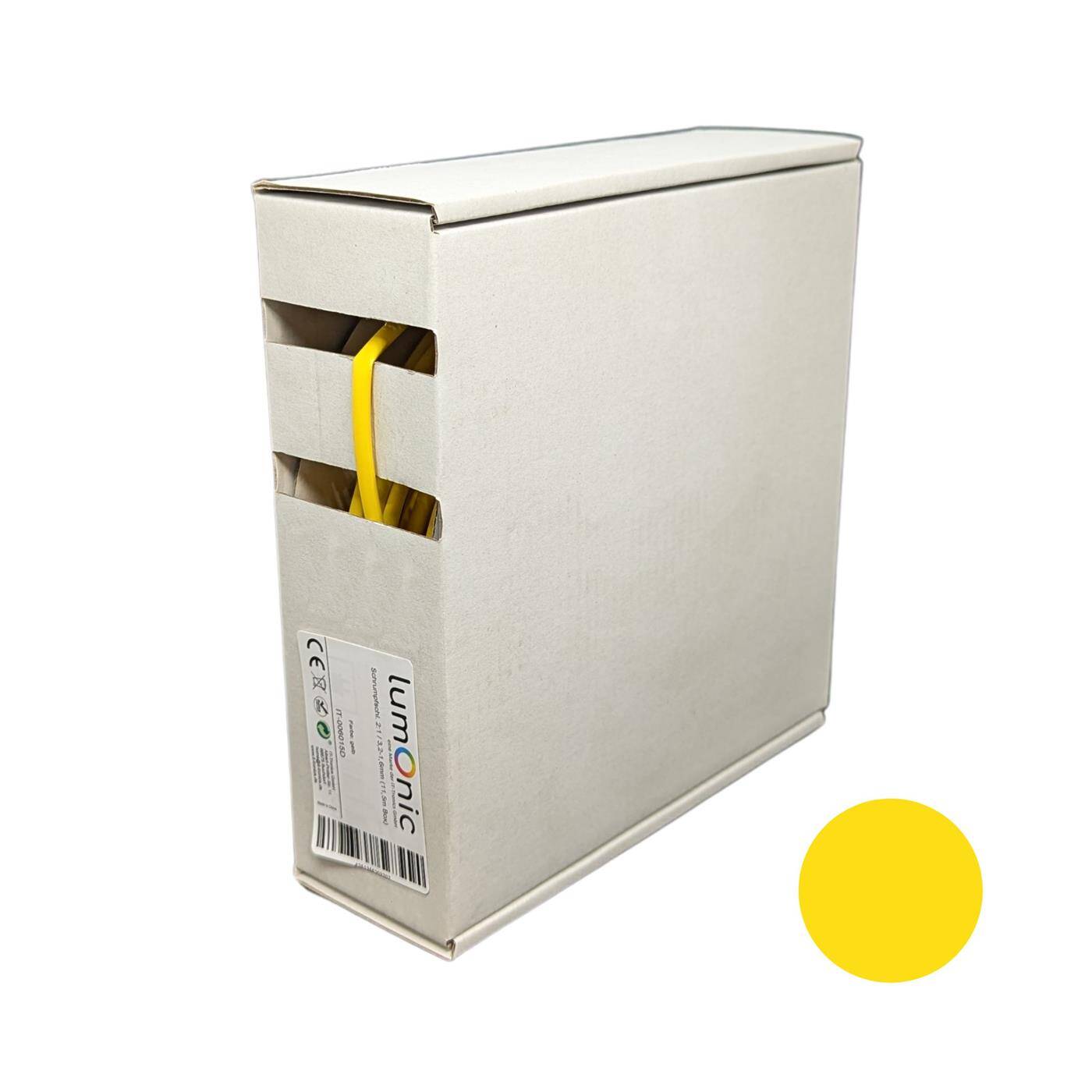 11,5m Heat shrink tubing Box 2:1 3,2 -> 1,6mm Yellow Flexible