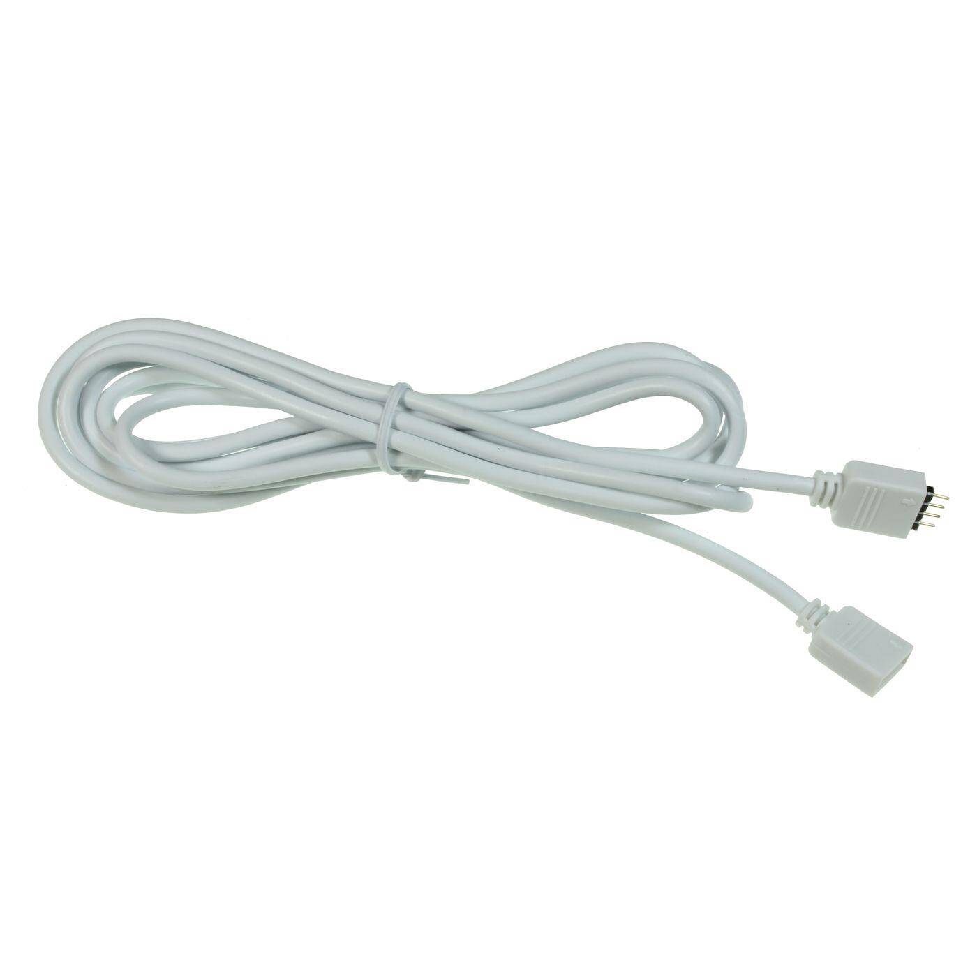 Lumonic 2m RGB LED Verlängerungskabel weiss Steckverbinder 4 Pin Buchse & Stecker - RGB-Kabel Abmessungen 13x6mm - Für Stromversorgung oder Verlängerung