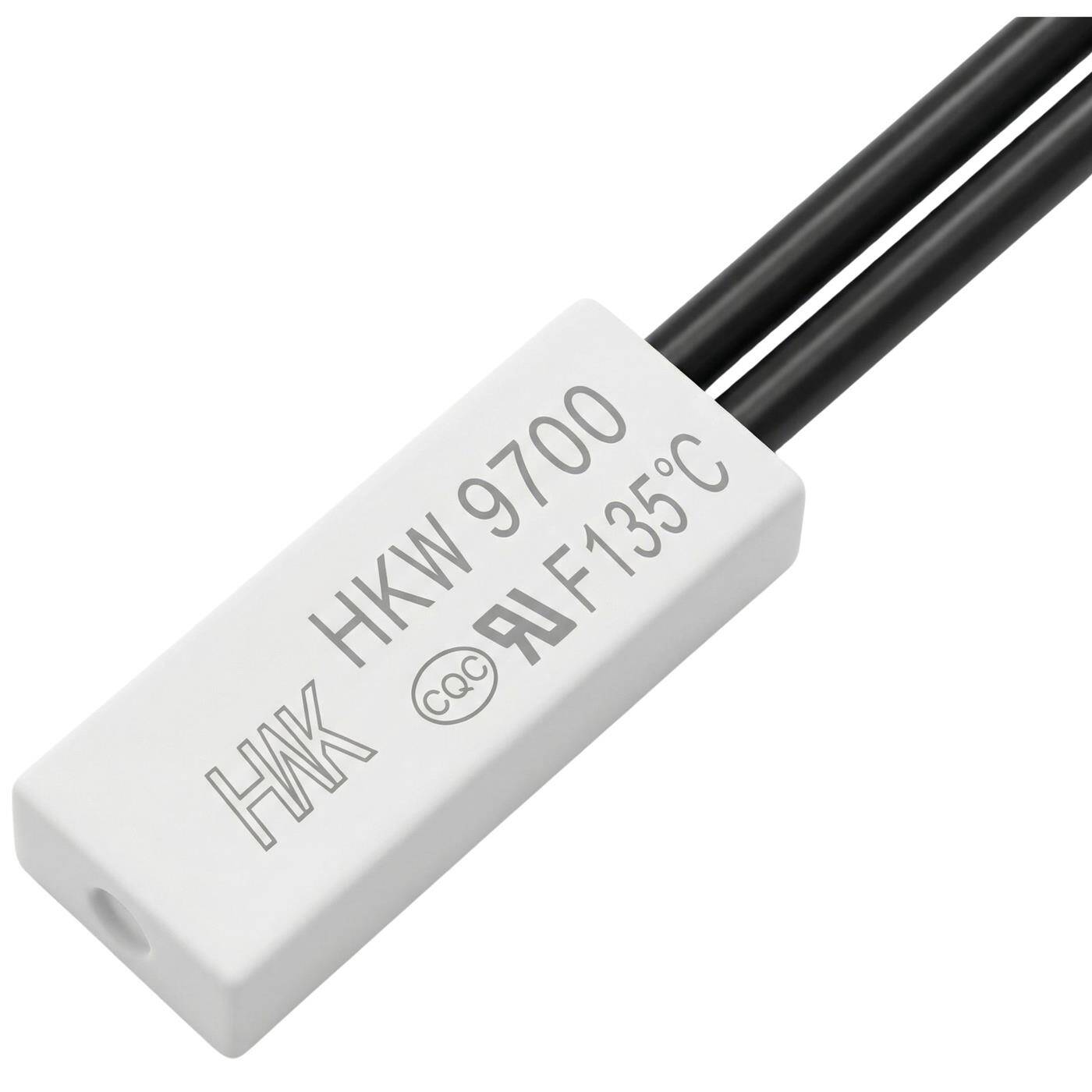 Thermoschalter 135°C Schließer 250V 5A Kabel Temperaturschalter Thermostat HKW9700 Bimetall Thermoschutz