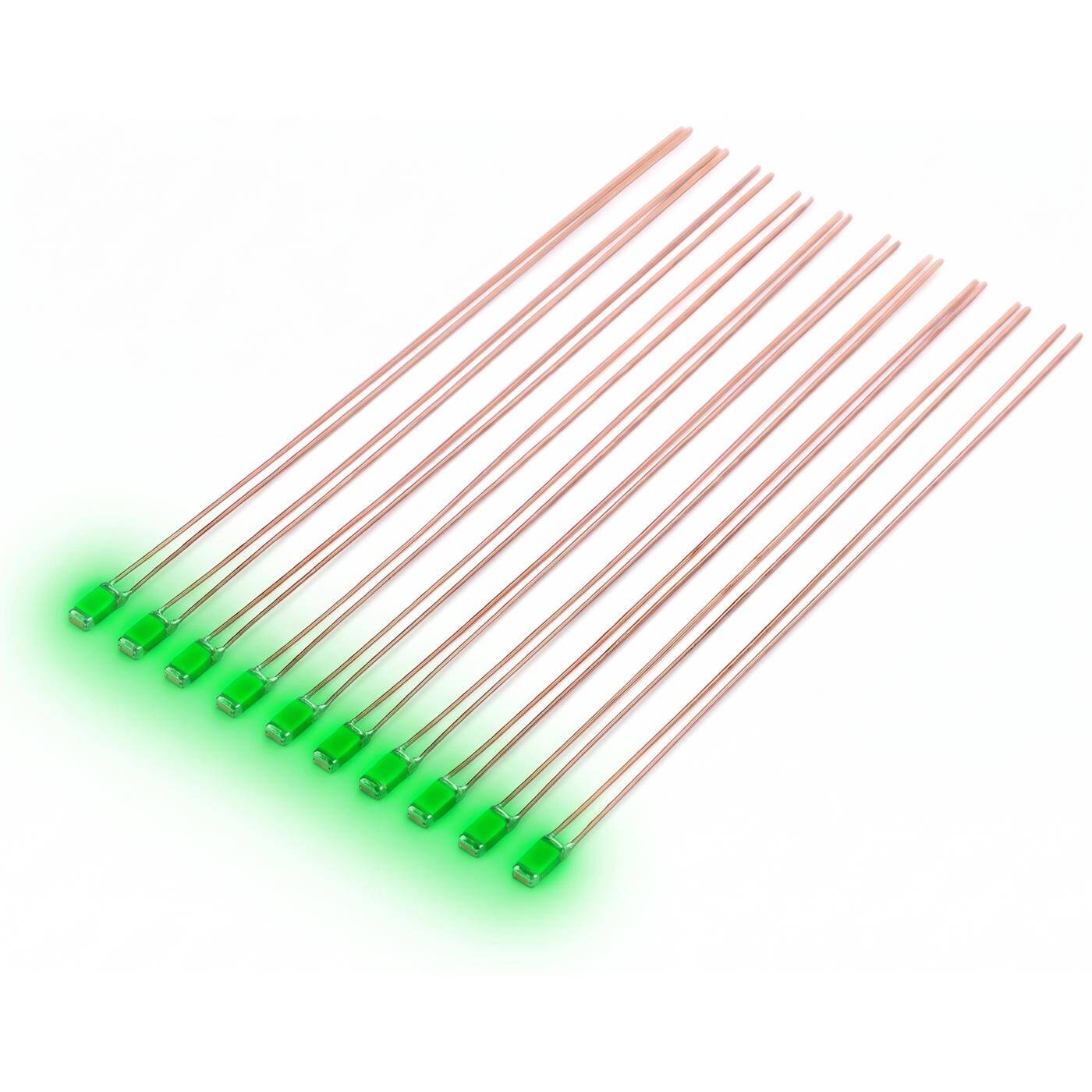 Lumonic 10x Superhelle LEDs vom Typ SMD 1206 - High Power LEDs mit Anschlussdraht zum selber Löten DIY in Farbe Grün - Durchmesser: 3,2x1,6mm