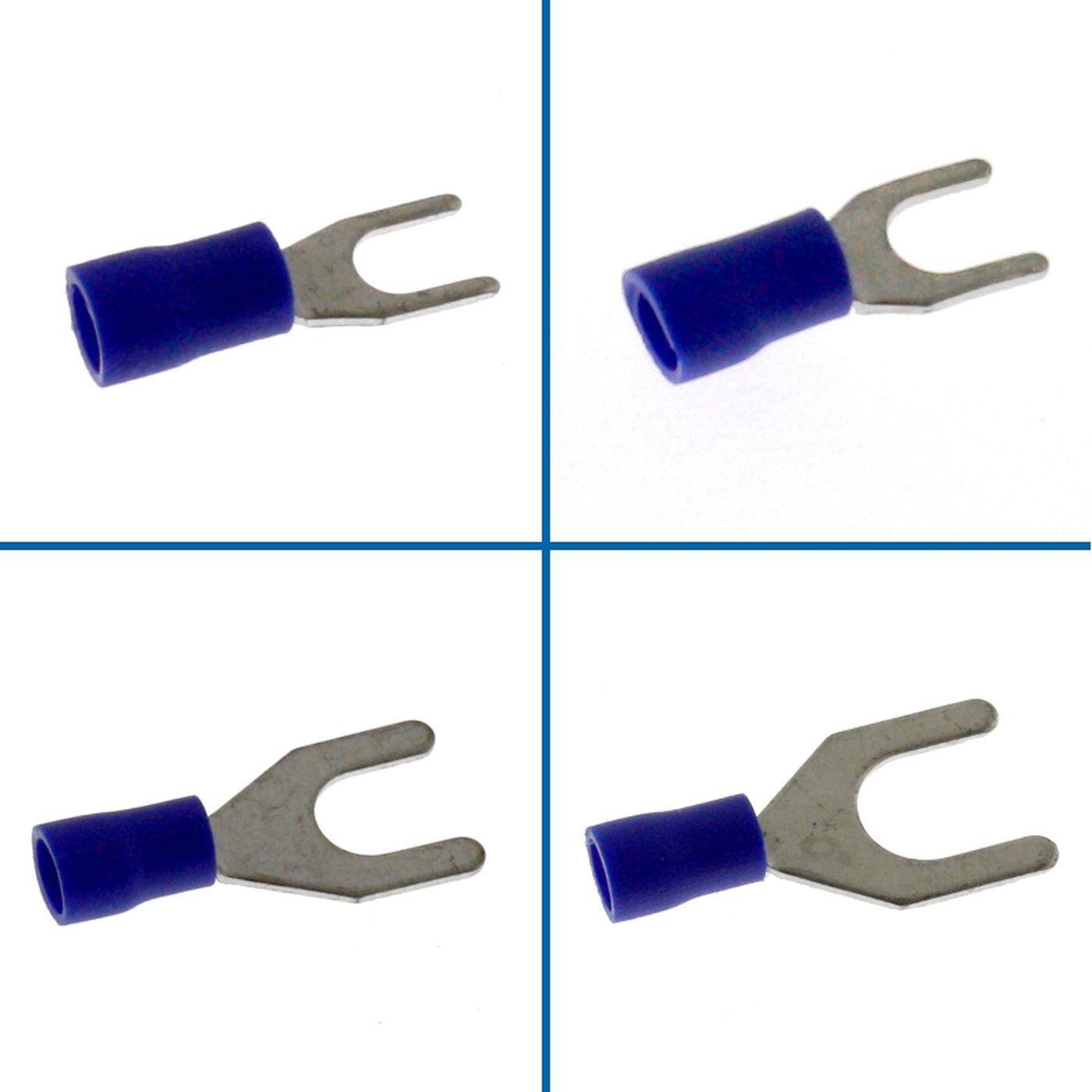 25x Gabelkabelschuh teilisoliert 1,5-2,5mm² Lochdurchmesser M3 Blau Ringzunge Kupfer verzinnt