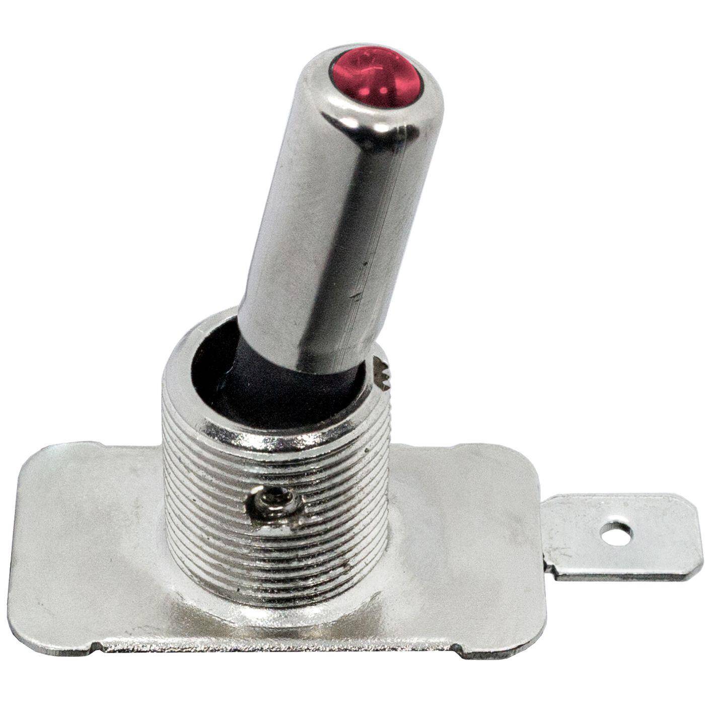 Edelstahl Wippschalter Ausschalter Rot Ø12mm 45x18x23mm 6,3x0,8mm Flachstecker 20V 12A -25...+85°C