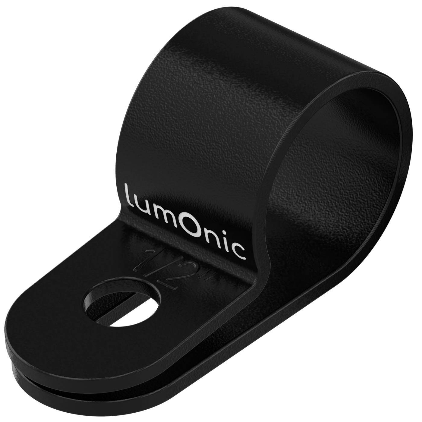 100x P-Clip for cable 12mm black Nylon Cable clamp Cable holder Chassis clamps