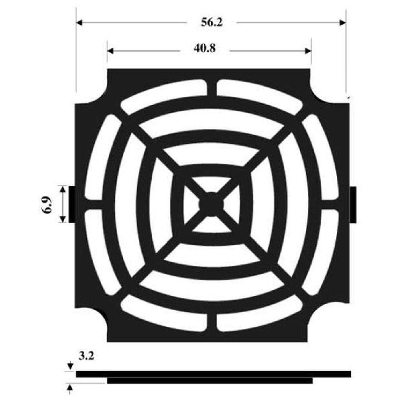 Fan grille + Dust filter 60x60mm 30ppi 3-part spin-on filter