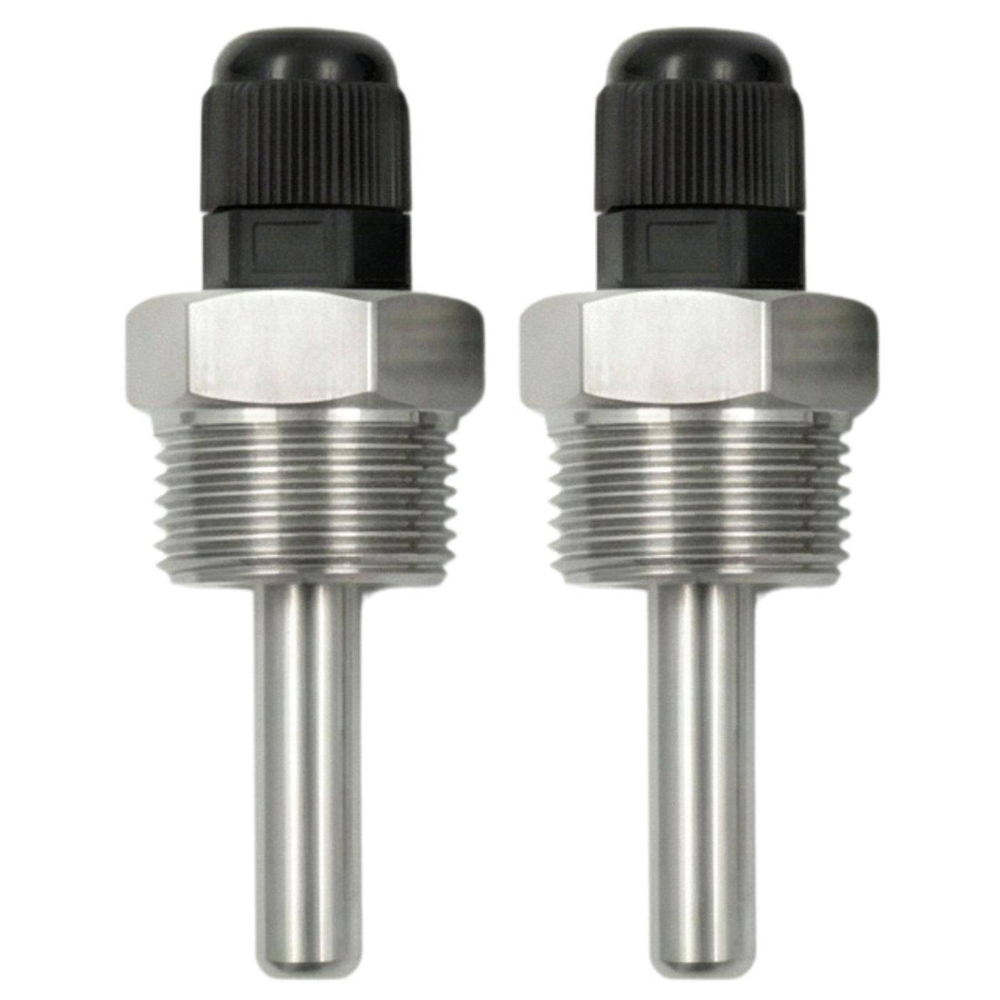 Lumonic Set of 2 immersion sleeves V2A stainless steel 3/4 inch | 30mm Installation length | Perfect fit for 6mm temperature sensors | for buffer storage, heating, solar + smart home