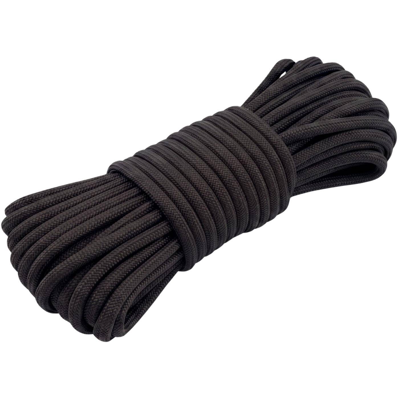 Lumonic 10m Paracord 4mm black | 100% nylon | 7 cores, 32 strand sheath | Max. 125 kg load capacity | dog leash, bracelet, outdoor, bushcraft, tent cord