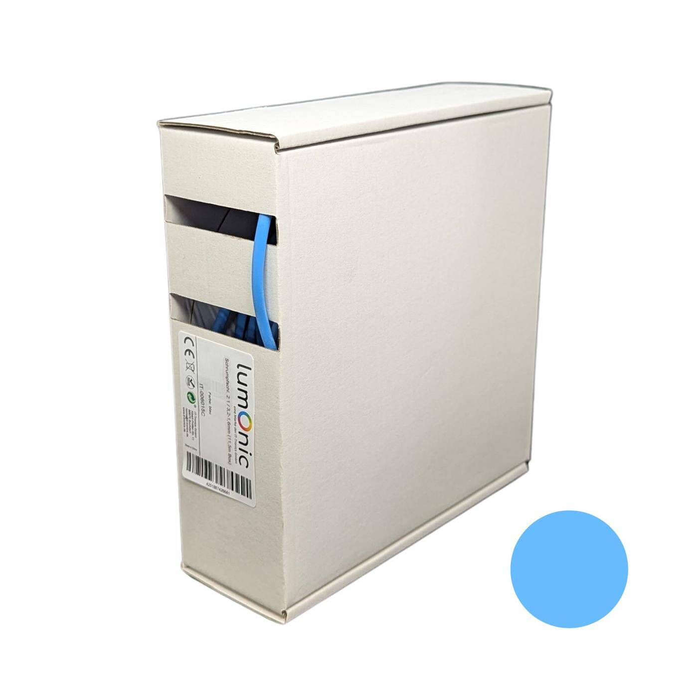 11,5m Heat shrink tubing Box 2:1 3,2 -> 1,6mm Blue Flexible