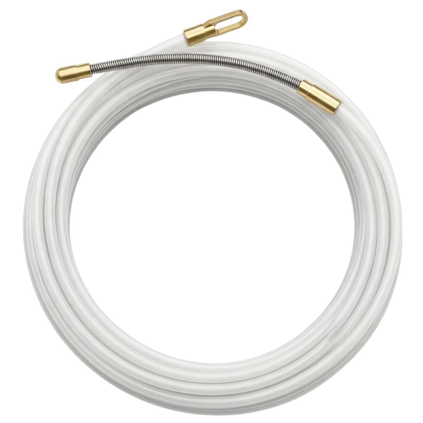 15m Kabeleinziehhilfe 4mm Polyamid Nylon Zugdraht mit Führungsfeder Kabel Einziehband