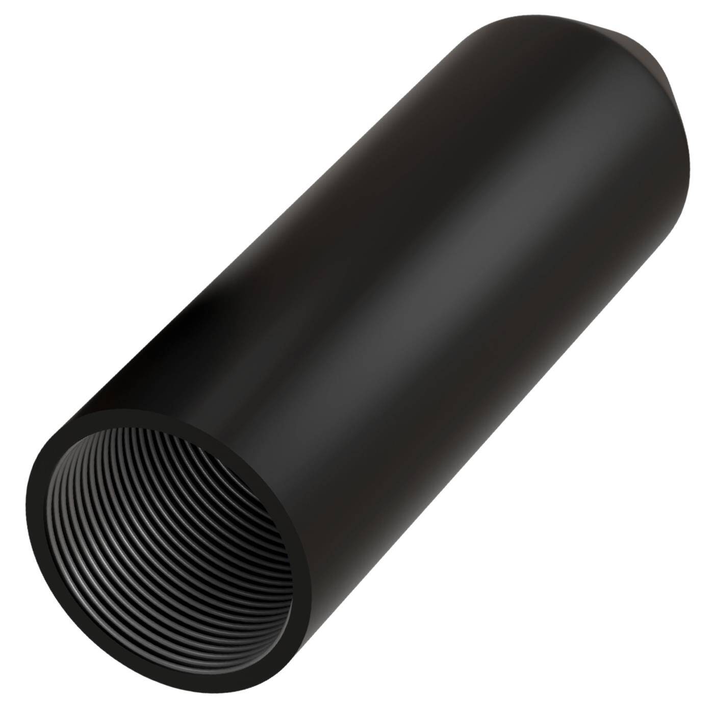 Heat-shrink end cap with adhesive 14 -> 5mm black Ratio 3:1 cross-linked polyolefin Shrink cap for cables, pipes and ropes
