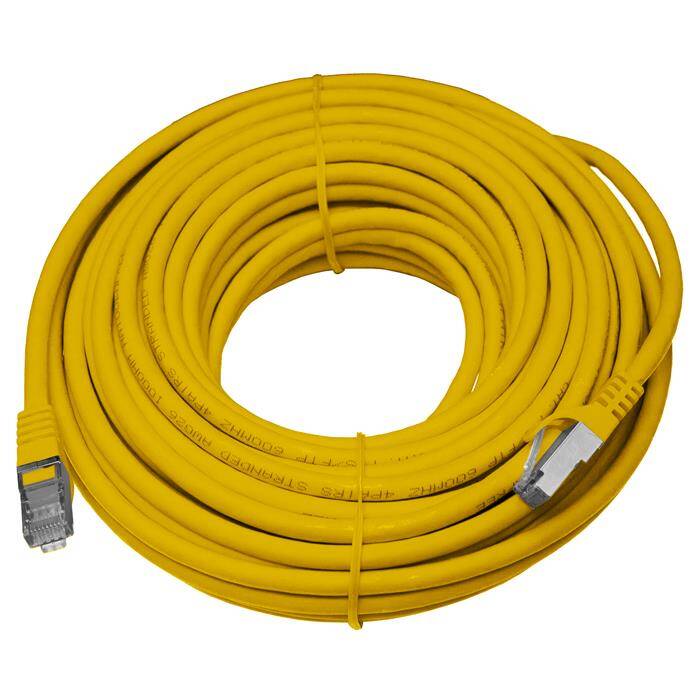 20m RJ-45 Netzwerkkabel Patchkabel CAT7 Gelb S/FTP Ethernet DSL LAN CAT.7