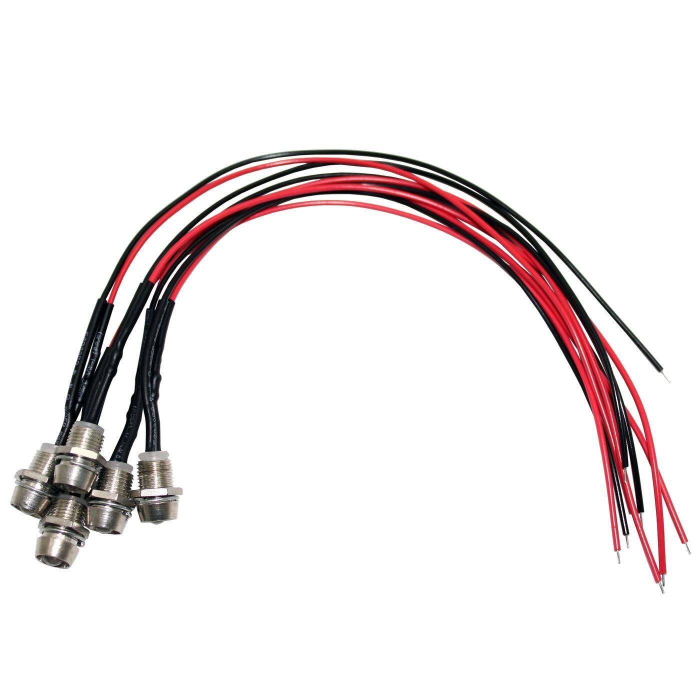 5x Superhelle Signal Schraub LEDs Ultraviolett UV 12V 20cm Kabel 500…700mcd 45°