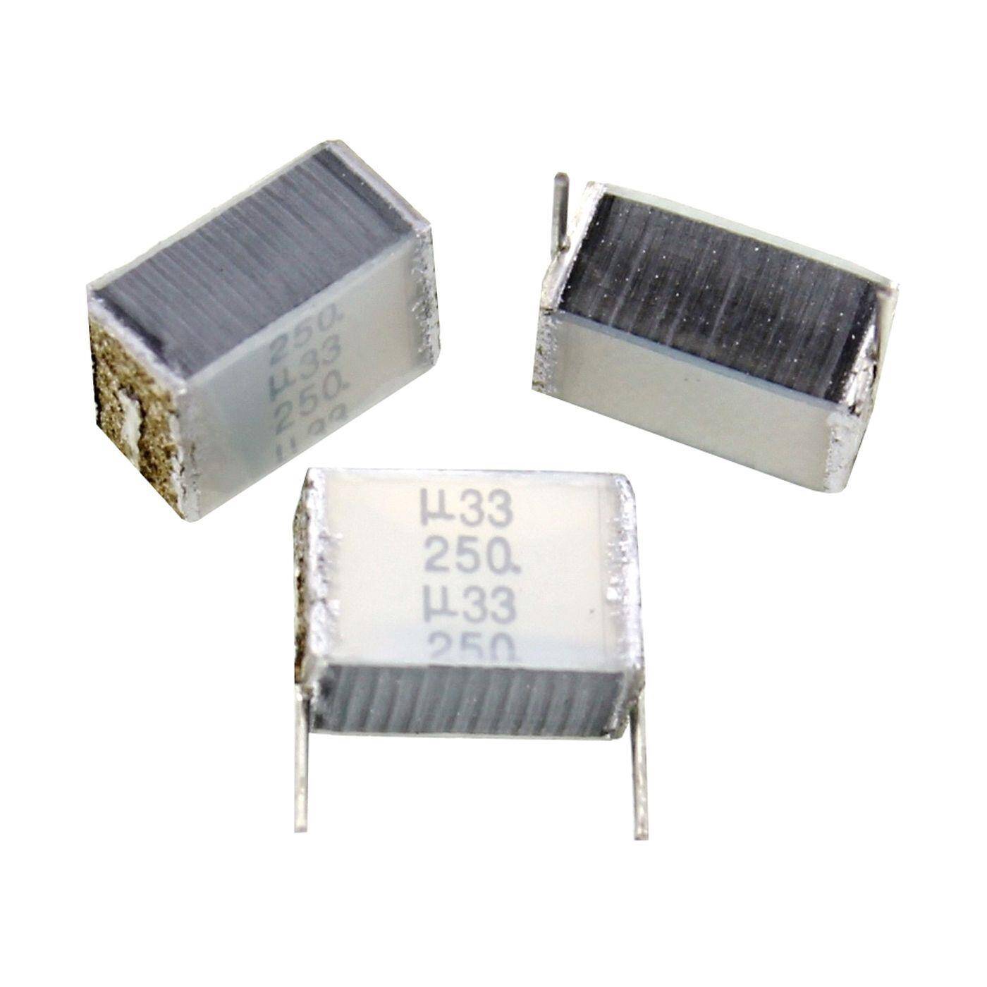 Epcos MKT Foil Capacitor | 0,33µF 250V DC I 2-Pin Connection I 2-Pin I 0,33uF, 330nF I Capacitor for crossover networks of loudspeakers or for interference suppression of electrical devices