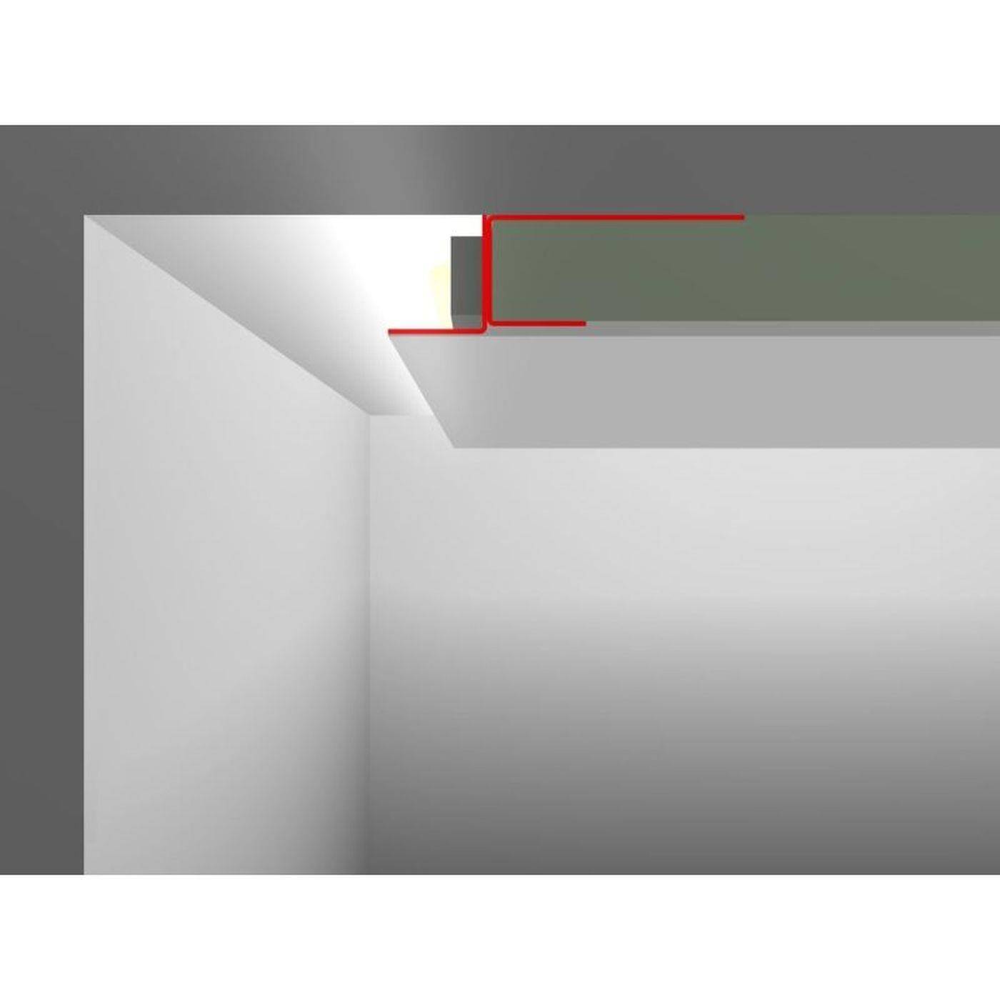 2m LED Trockenbauprofil ADP für freie Flächengestaltung für Gipskartonplatten Stahl Zinkblech